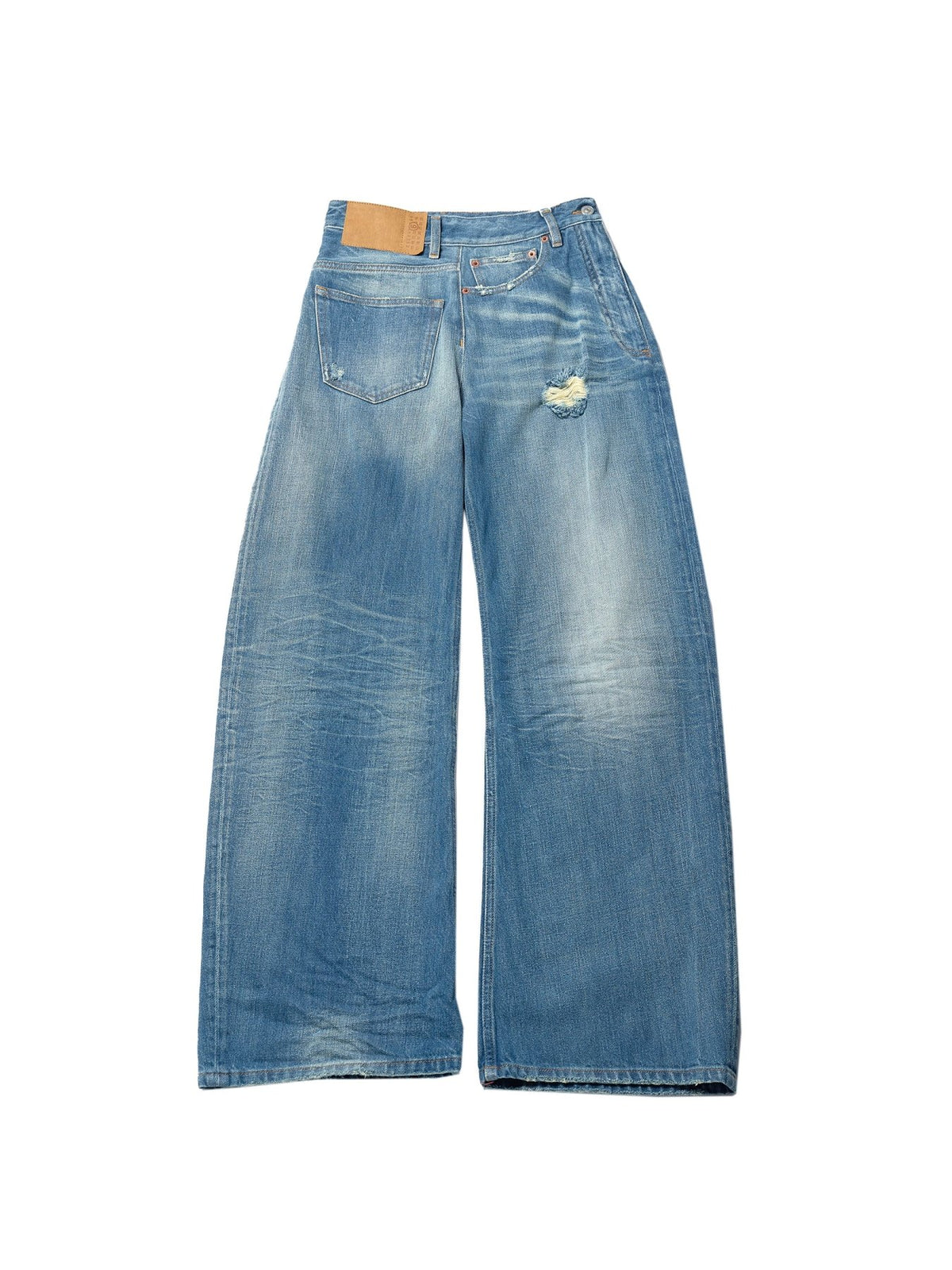MM6 Maison Margiela Medium Blue Twisted Pants 5 Pockets