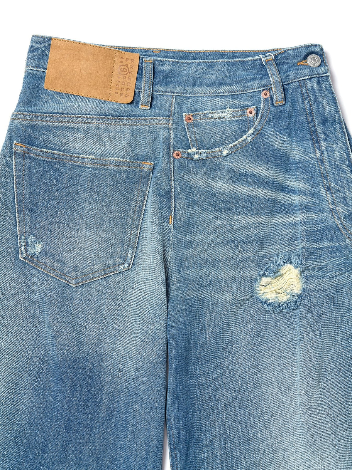 MM6 Maison Margiela Medium Blue Twisted Pants 5 Pockets