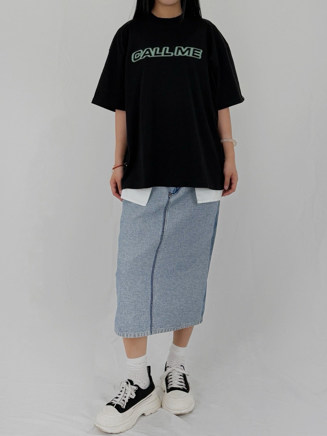 MM6 - Midi Skirt - AW25 - Medium Blue