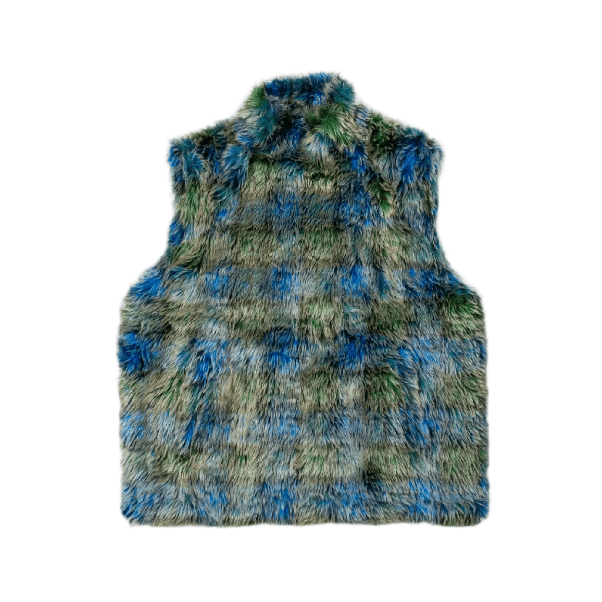 NAMESAKE - Harlow Plaid Faux - Fur Vest - ECLIPSE GRID