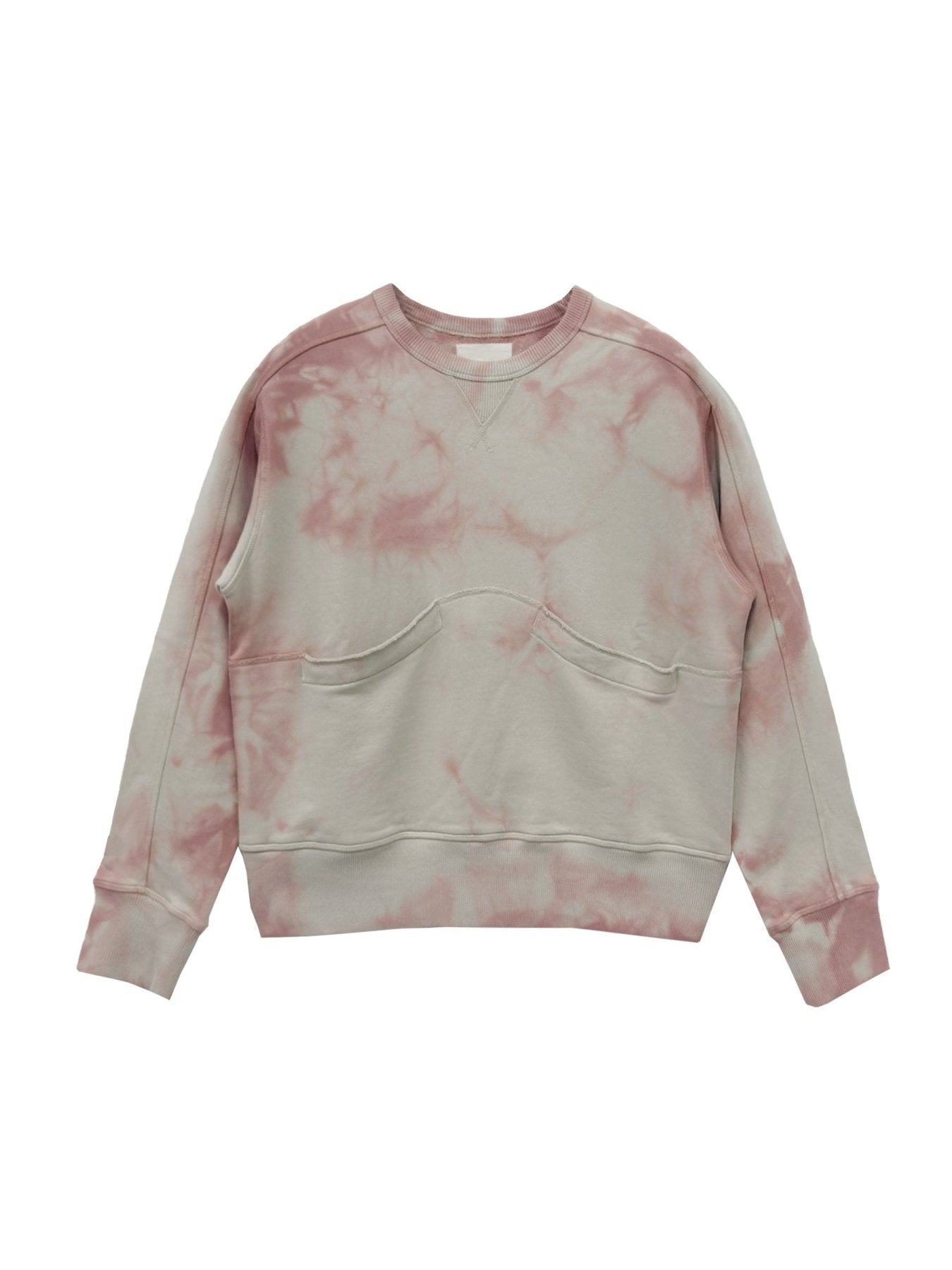 NICHOLAS DALEY Biege/Pink Tie - Dye Crewneck Sweatshirts