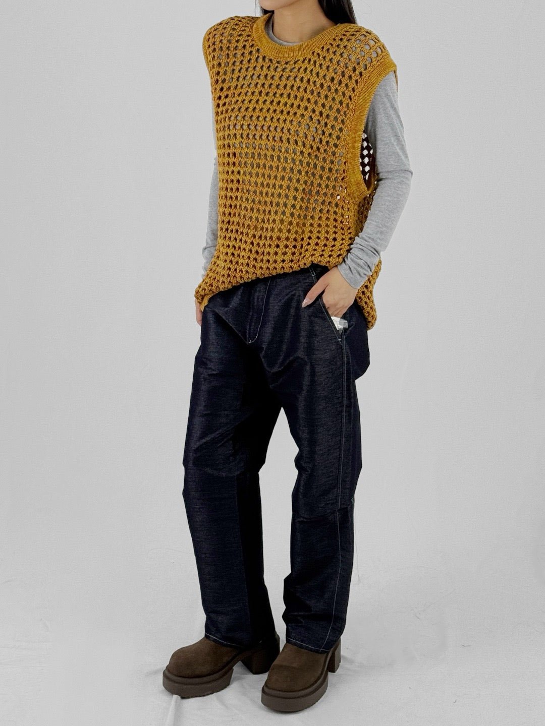 NICHOLAS DALEY Orange Mustard Classic Two Pocket Shirts