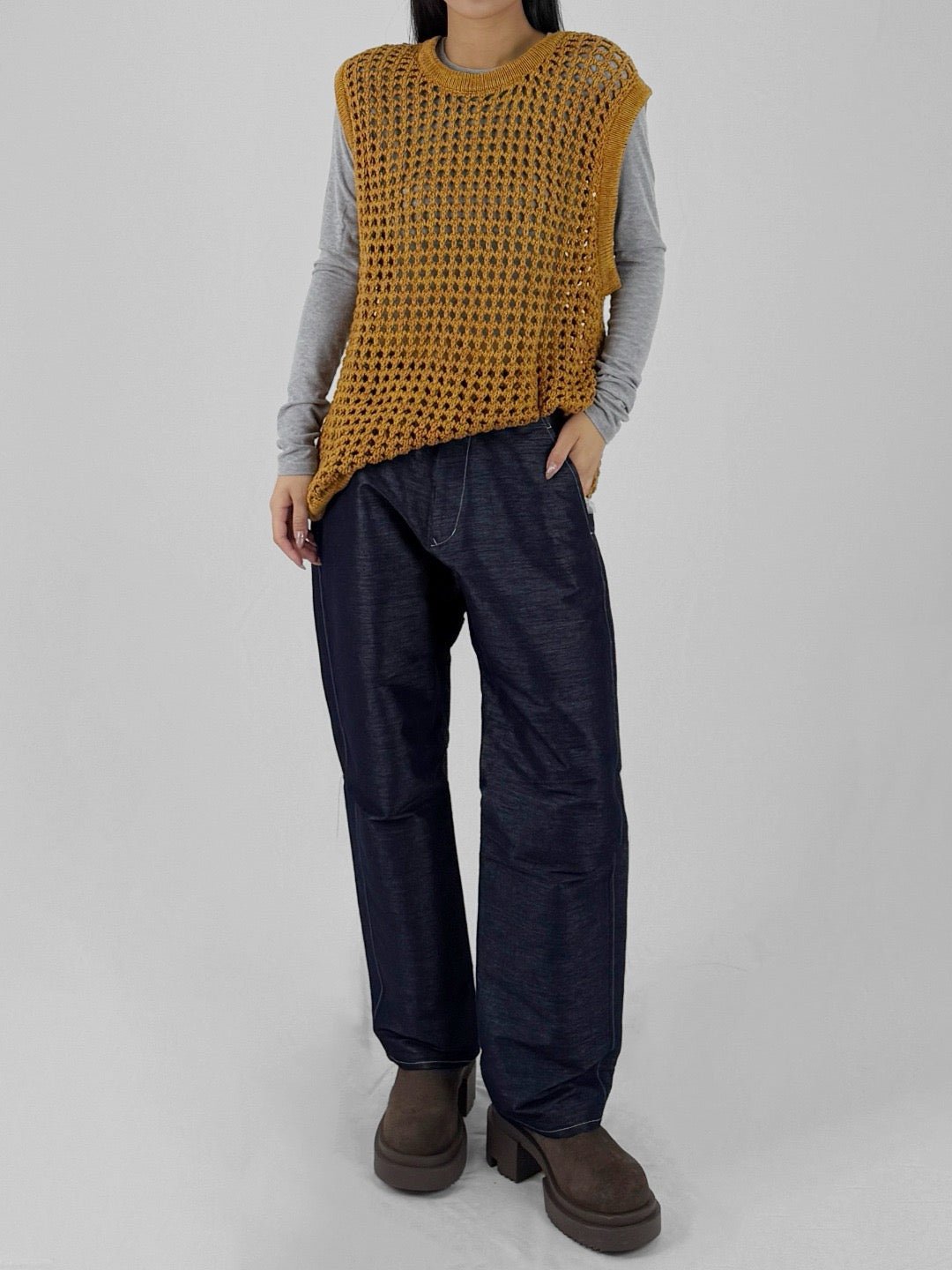 NICHOLAS DALEY Orange Mustard Classic Two Pocket Shirts