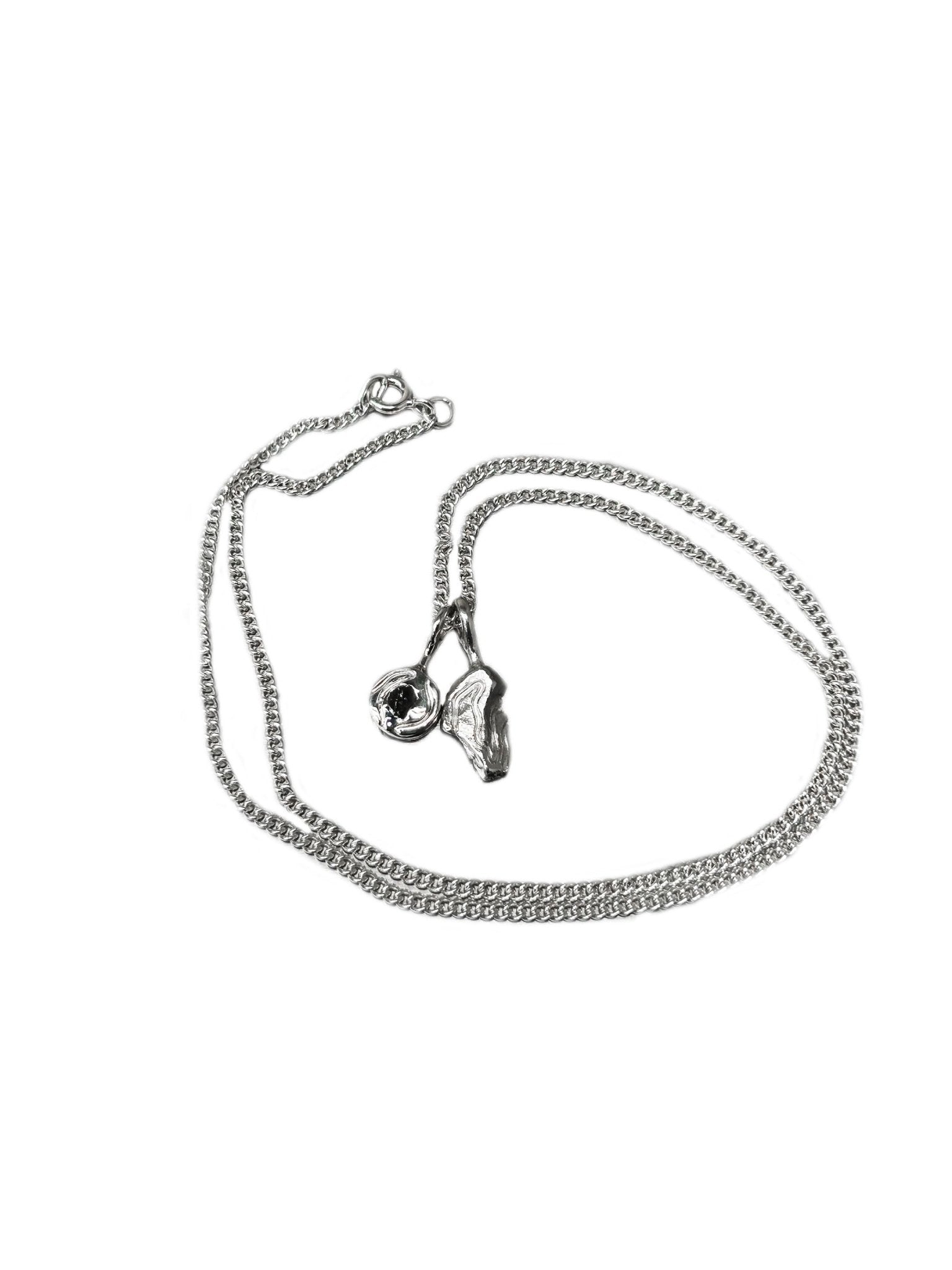OCTI Silver Sapphire Duo Rock Necklace