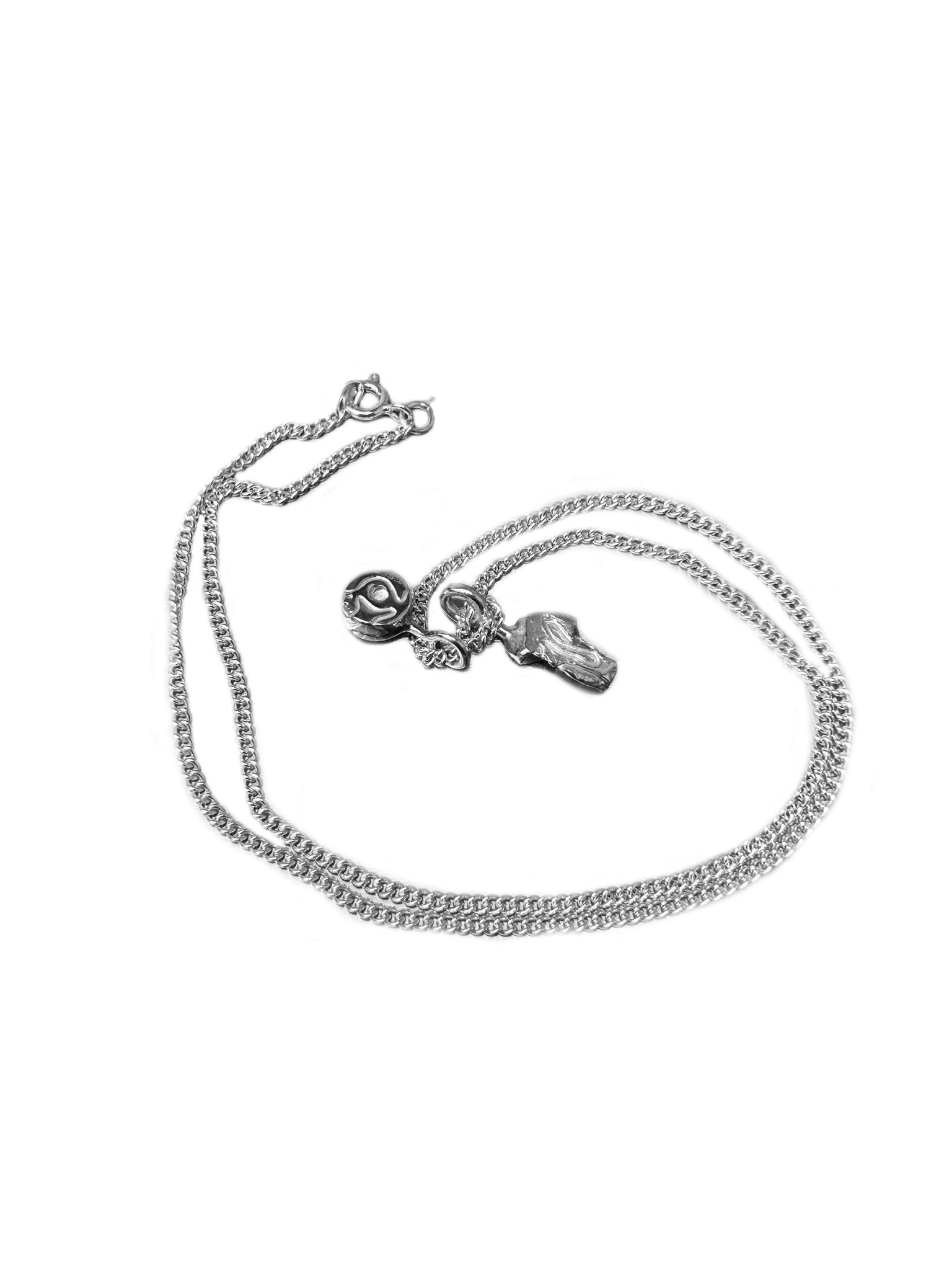 OCTI Silver Sapphire Duo Rock Necklace