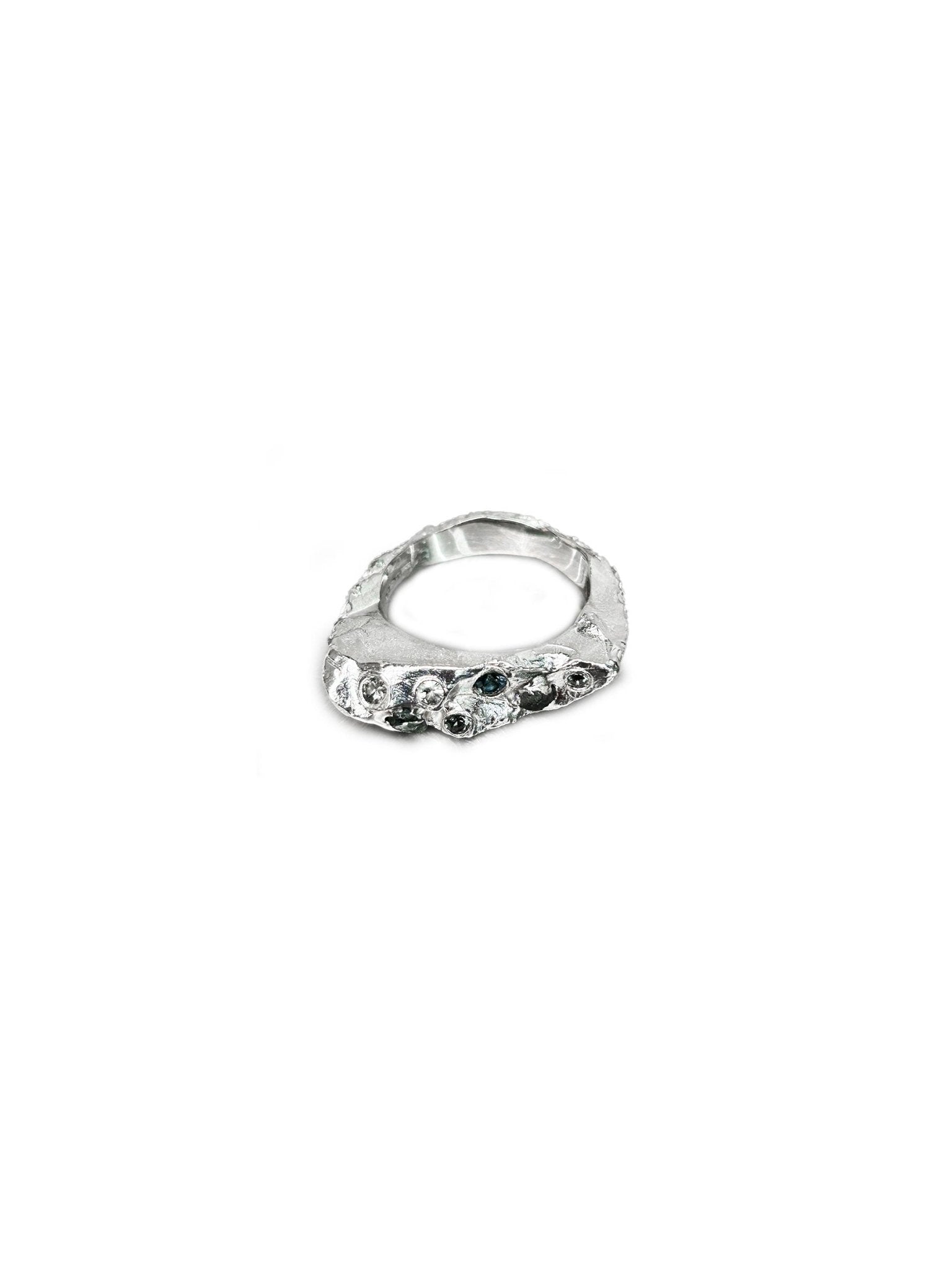 OCTI Silver Sapphire Rock Ring