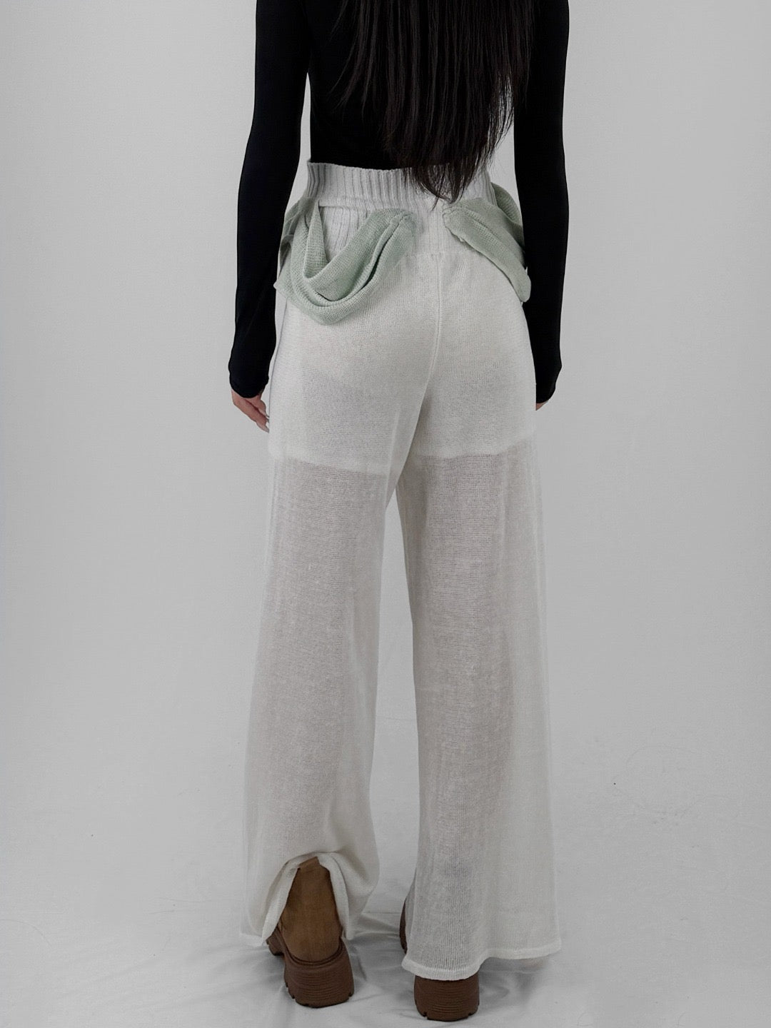 OLIVIA RUBENS Cream Mantua Hip Wide Leg Trouser
