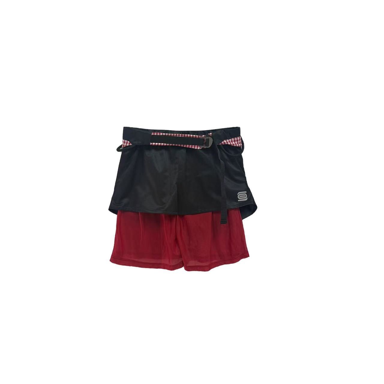 OLLY SHINDER - Climbing Skort - SS24 - BLACK/ RED GINGHAM/ RED