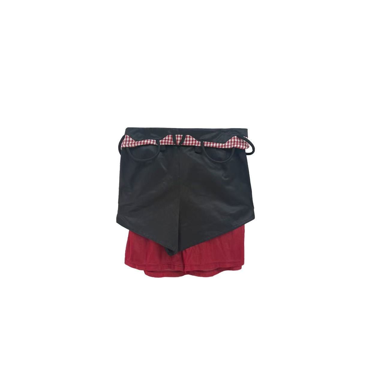 OLLY SHINDER - Climbing Skort - SS24 - BLACK/ RED GINGHAM/ RED