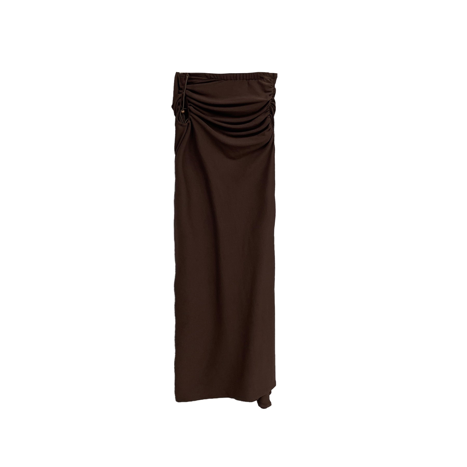 Oude Waag - CINCHED TIE - FASTNING JERSEY SKIRT - SS24 - BR440 COFFEE