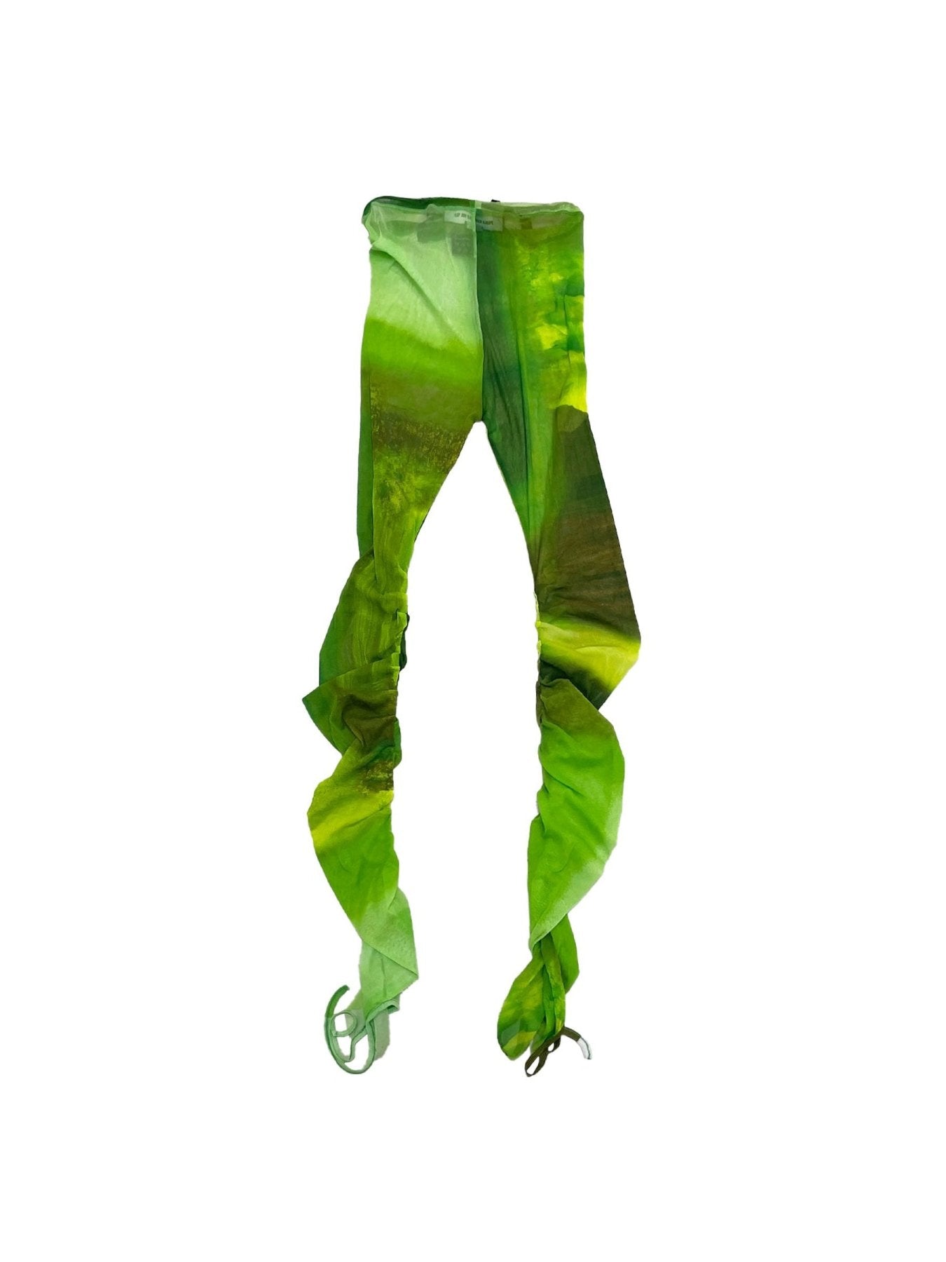 PAULA CANOVAS DEL VAS Acid Green Mesh Leggins Pantyhose