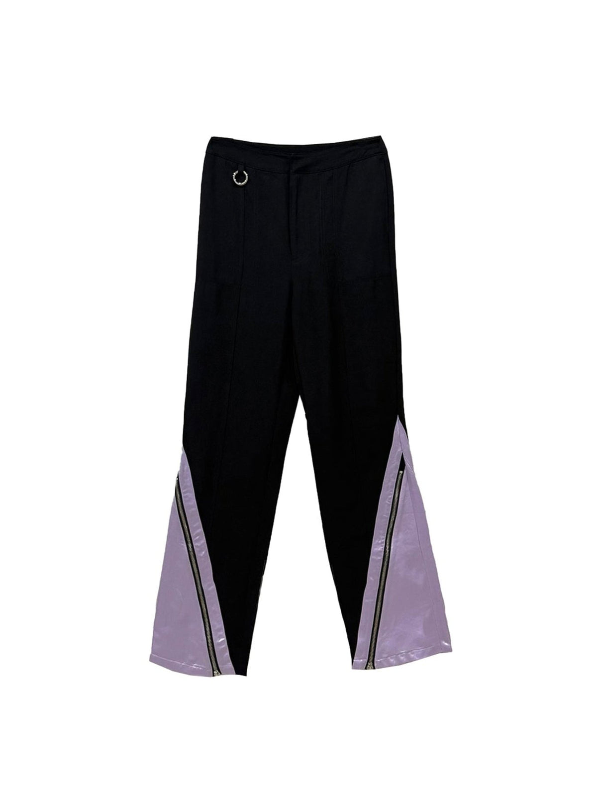PRIVATE POLICY Black Contrast Zip-Up Slim Trousers