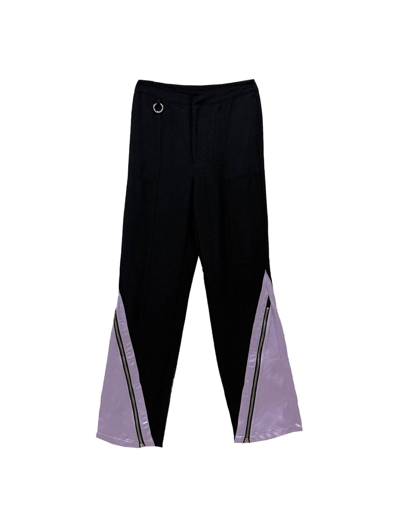 PRIVATE POLICY Black Contrast Zip - Up Slim Trousers