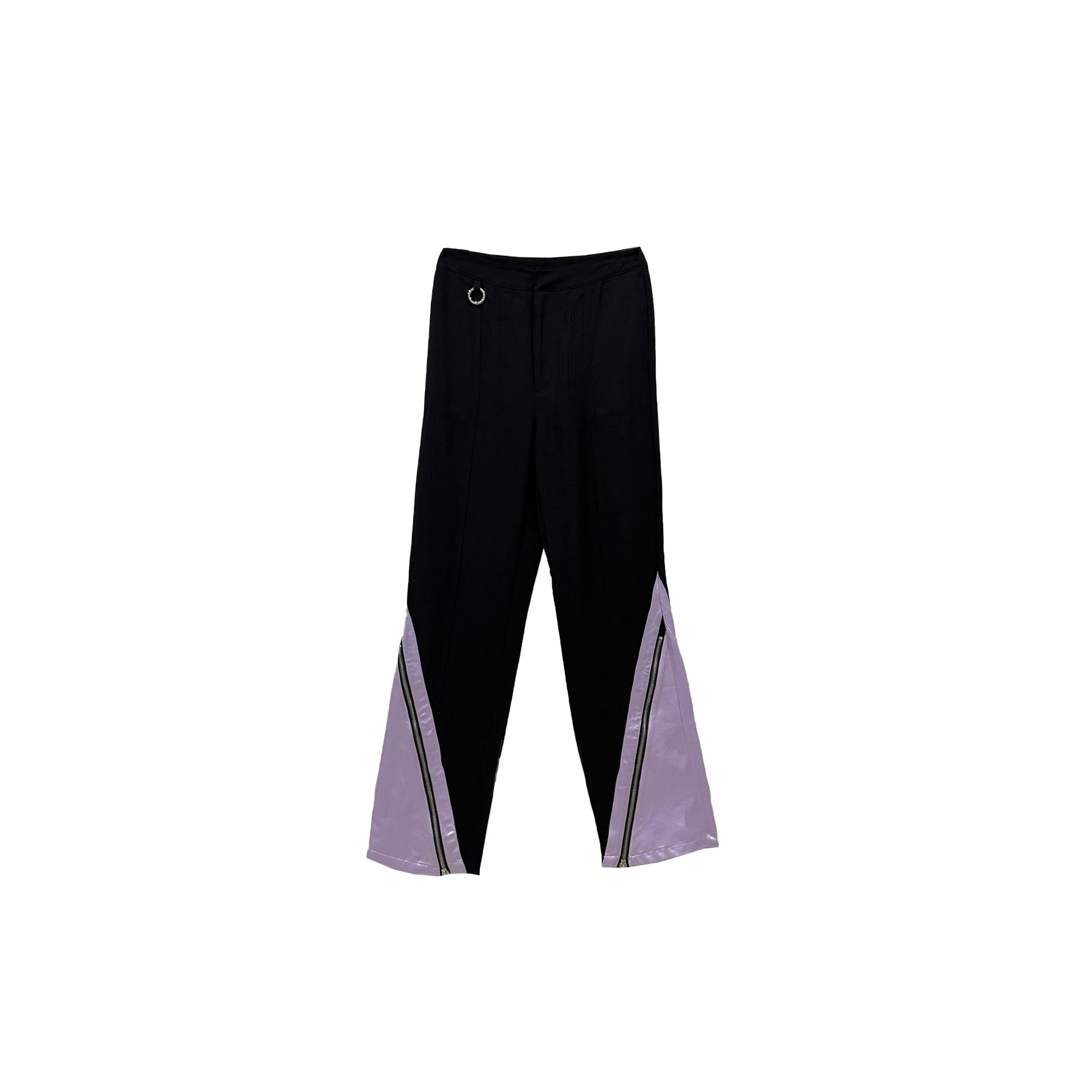 PRIVATE POLICY - Contrast Zip - Up Slim Pants - SS22 - BLACK