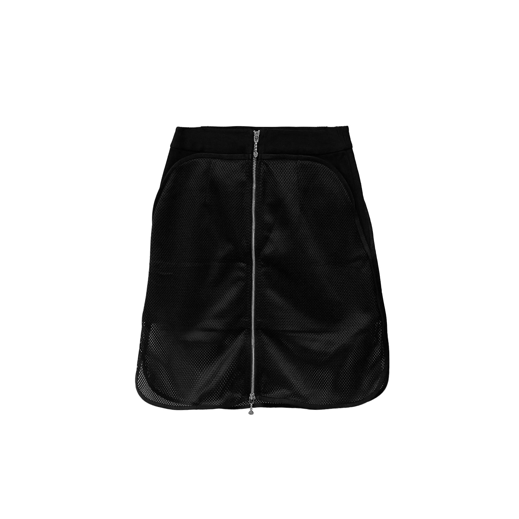 PRIVATE POLICY - MESH DENIM DOUBLE - LAYER SKIRT - SS23 - Black