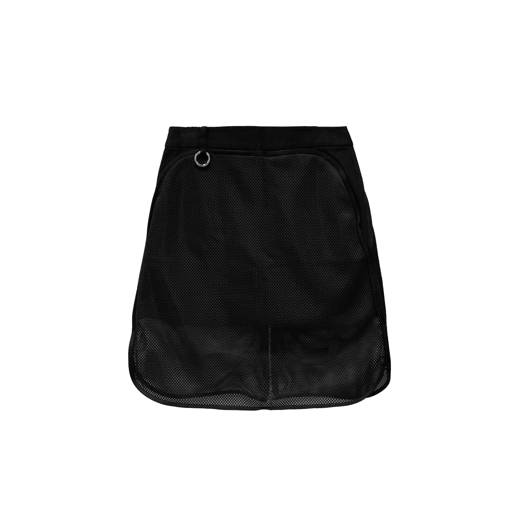PRIVATE POLICY - MESH DENIM DOUBLE - LAYER SKIRT - SS23 - Black