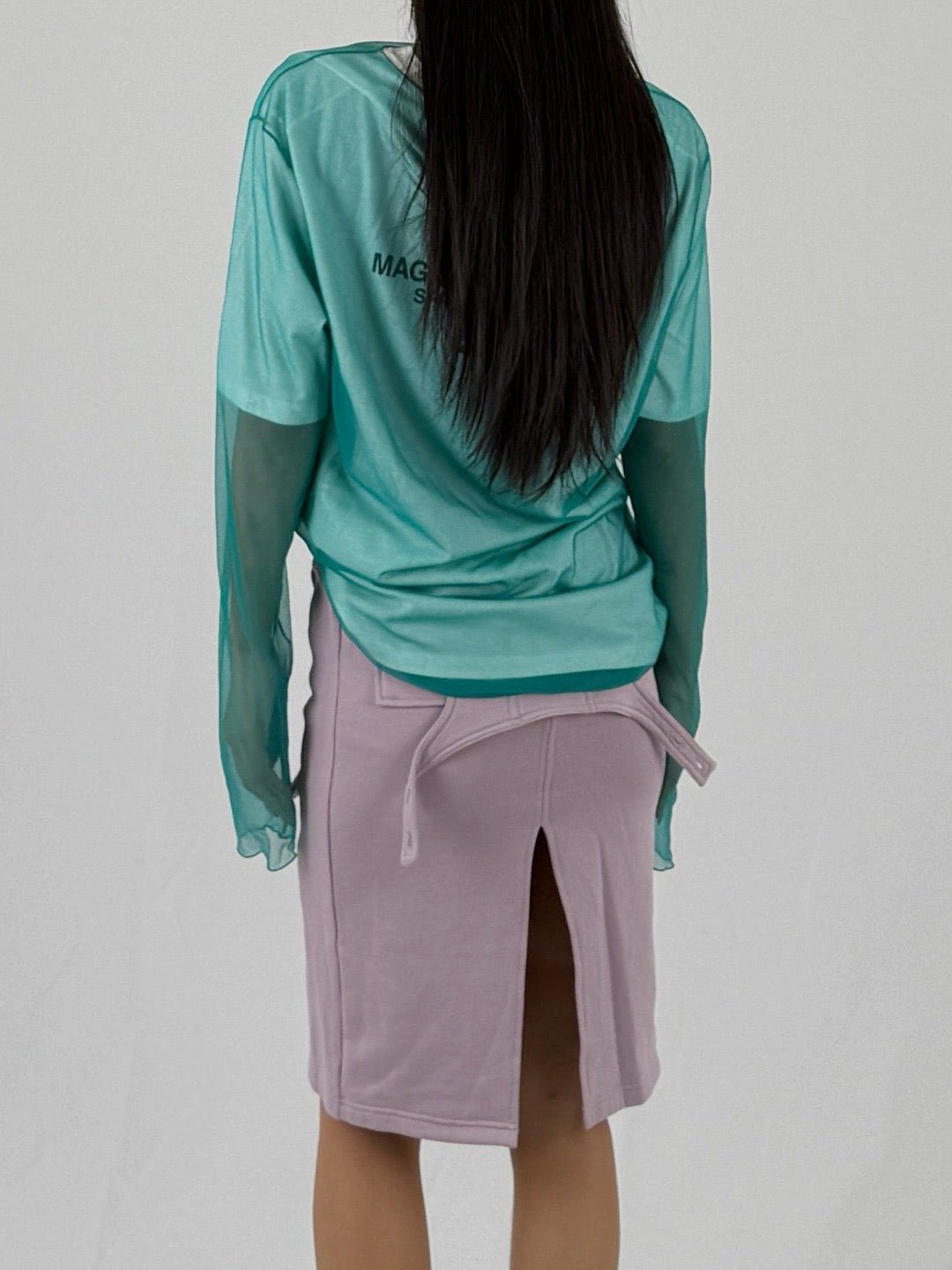 PRIVATE POLICY Orchid Waist Harness French Terry Skirt