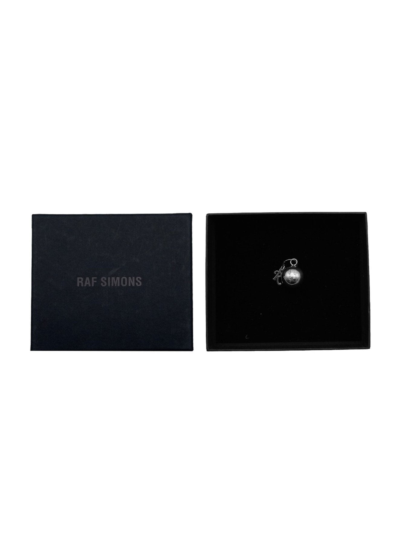 RAF SIMONS Silver Smiley Ball And R Small Earring