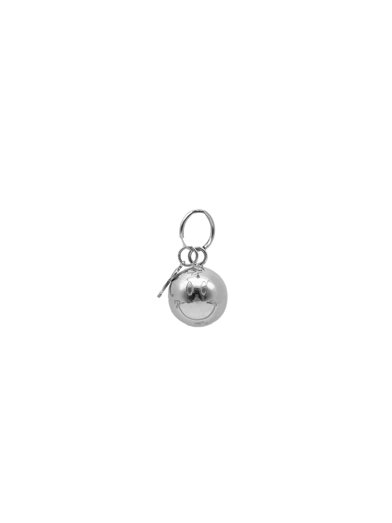 RAF SIMONS Silver Smiley Ball And R Small Earring