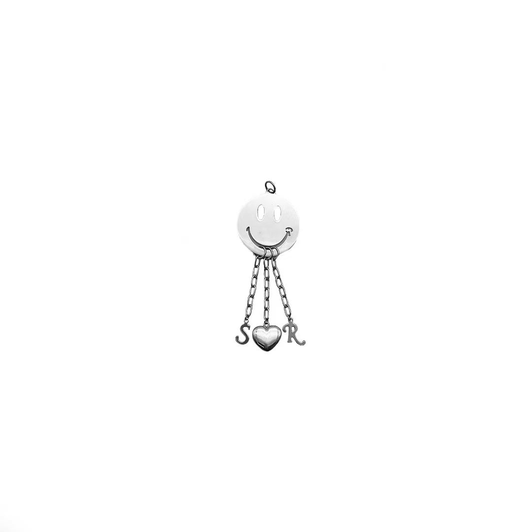 RAF SIMONS SMILEY - Rs In Smiley Necklace Pendant - SS22 - Silver
