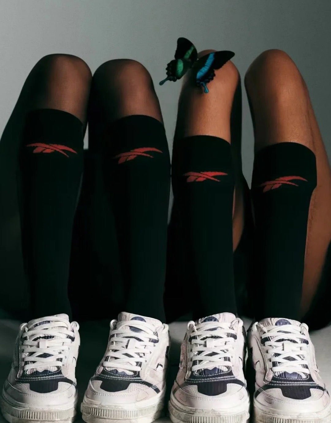 REEBOK Black Drilled Socks - MACHINE-A