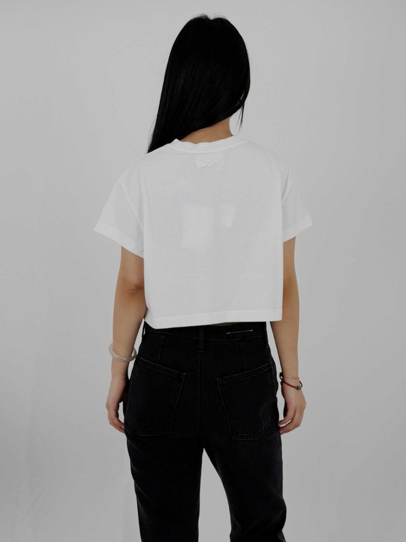 REEBOK White Dragon Cropped Tee - MACHINE-A