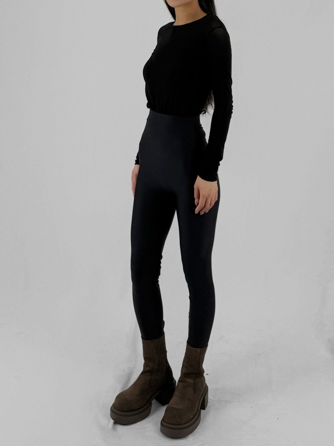 RICHARD QUINN Black Lycra With Foot Covering Lycra Leggings