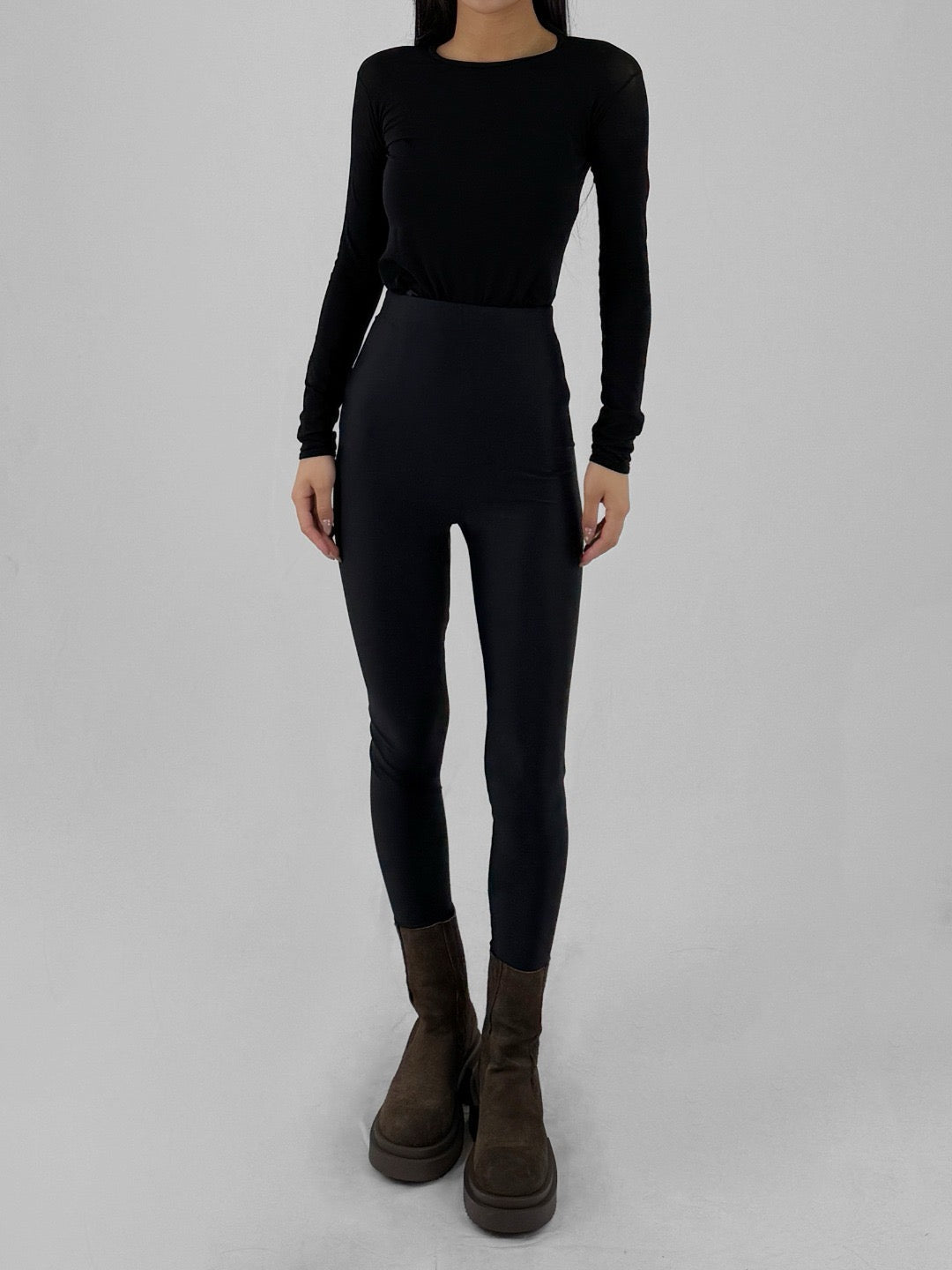 RICHARD QUINN Black Lycra With Foot Covering Lycra Leggings