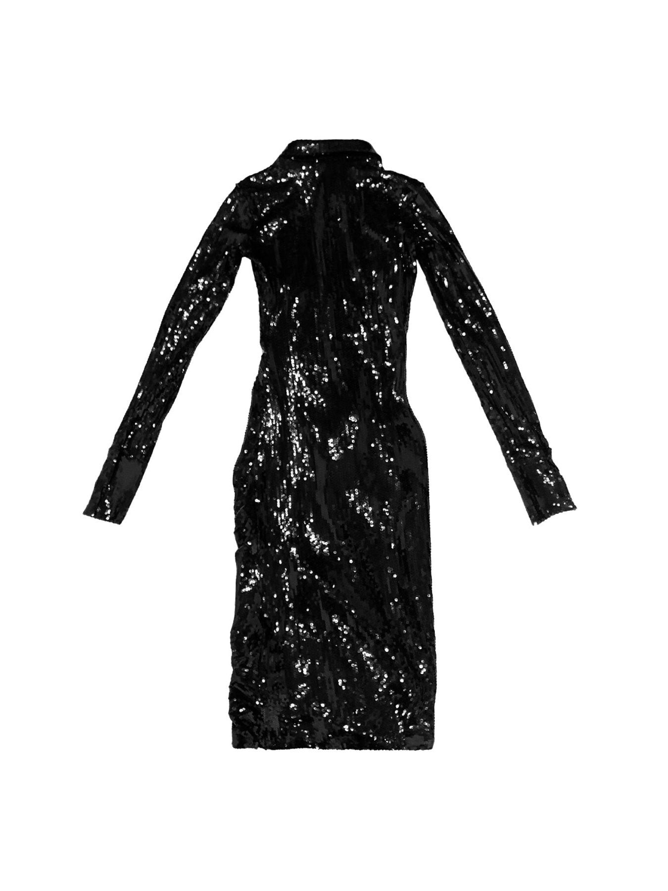 green emerald velvet dress RICHARD QUINN - Sequin Shirt Dress - SS23 - Black