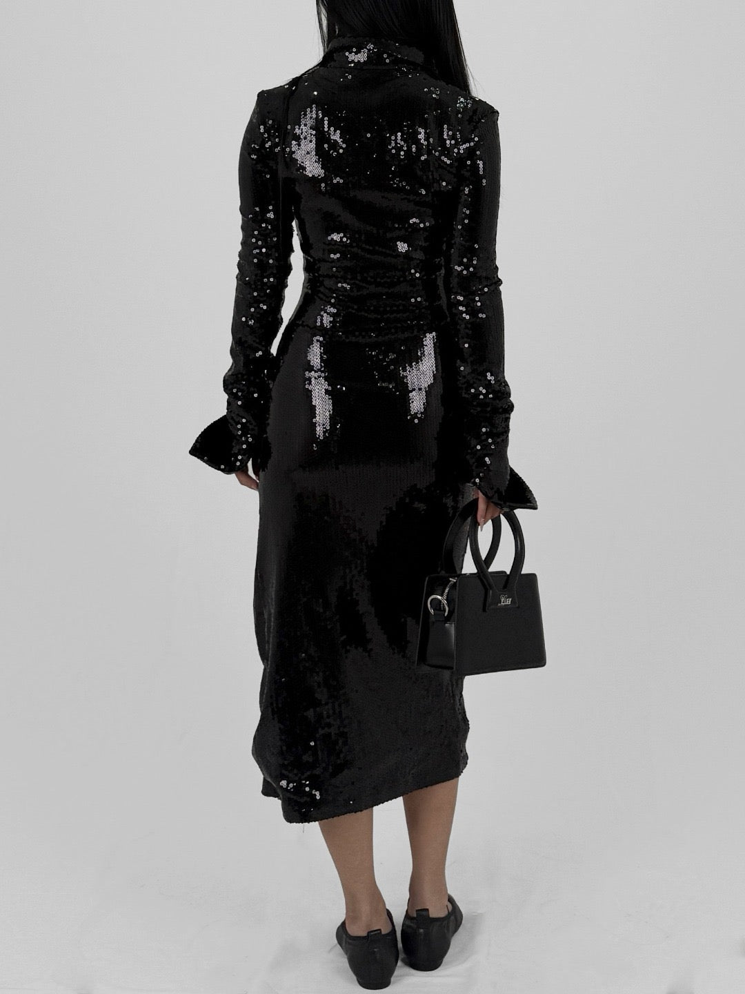 RICHARD QUINN Black Sequin Shirt Dresses