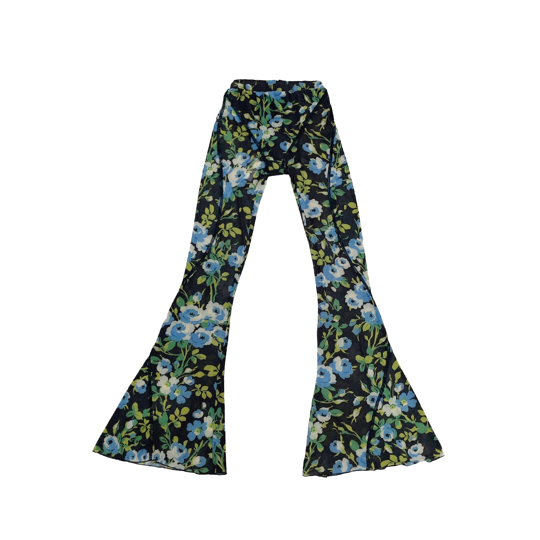 RICHARD QUINN - Mesh Printed Flare - SS22 - Blue Rose