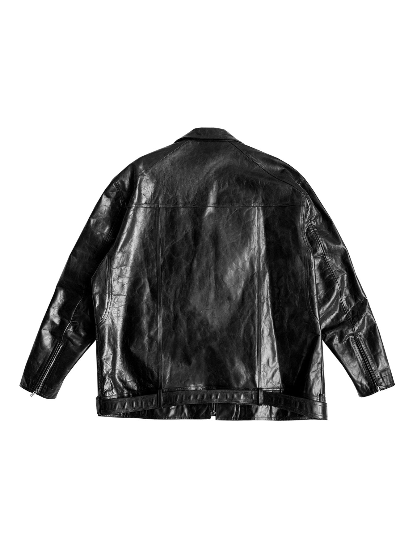 Rick Owens - Leather Jacket - Jumbo Luke Stooges - AW24 - BLACK 