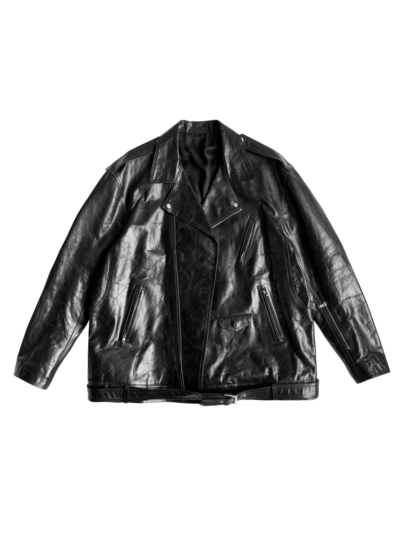 Rick Owens Black Jumbo Luke Stooges Leather Jacket