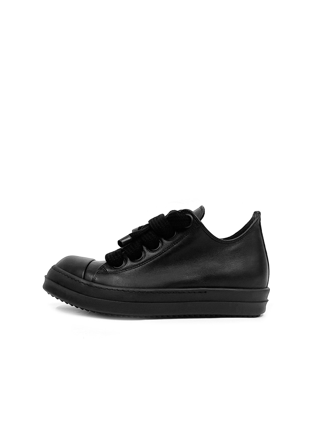 RICK OWENS Black Jumbolace Low Sneaks