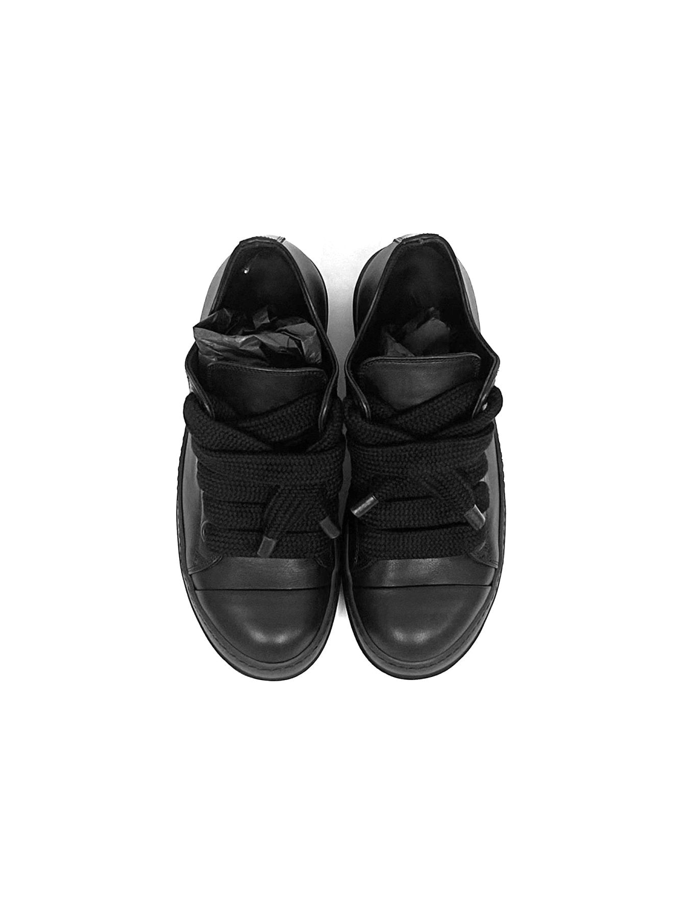 RICK OWENS Black Jumbolace Low Sneaks