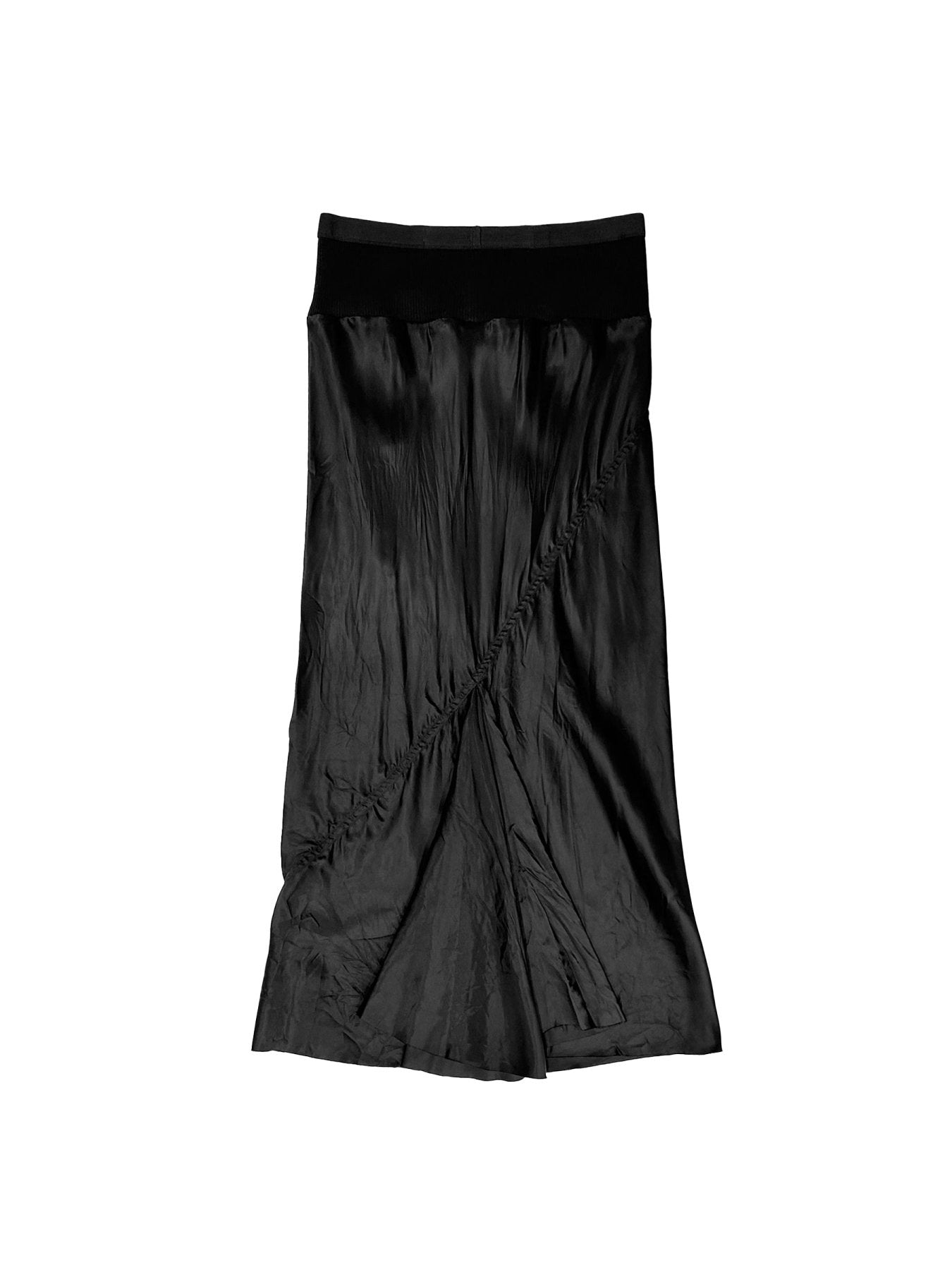 RICK OWENS Black Knee Bias Skirt