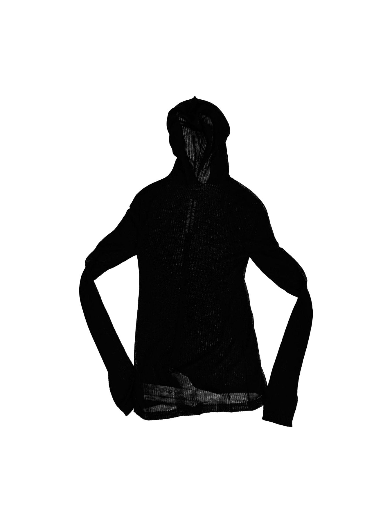 Rick Owens Black Knit Sweater - Hooded Ls T