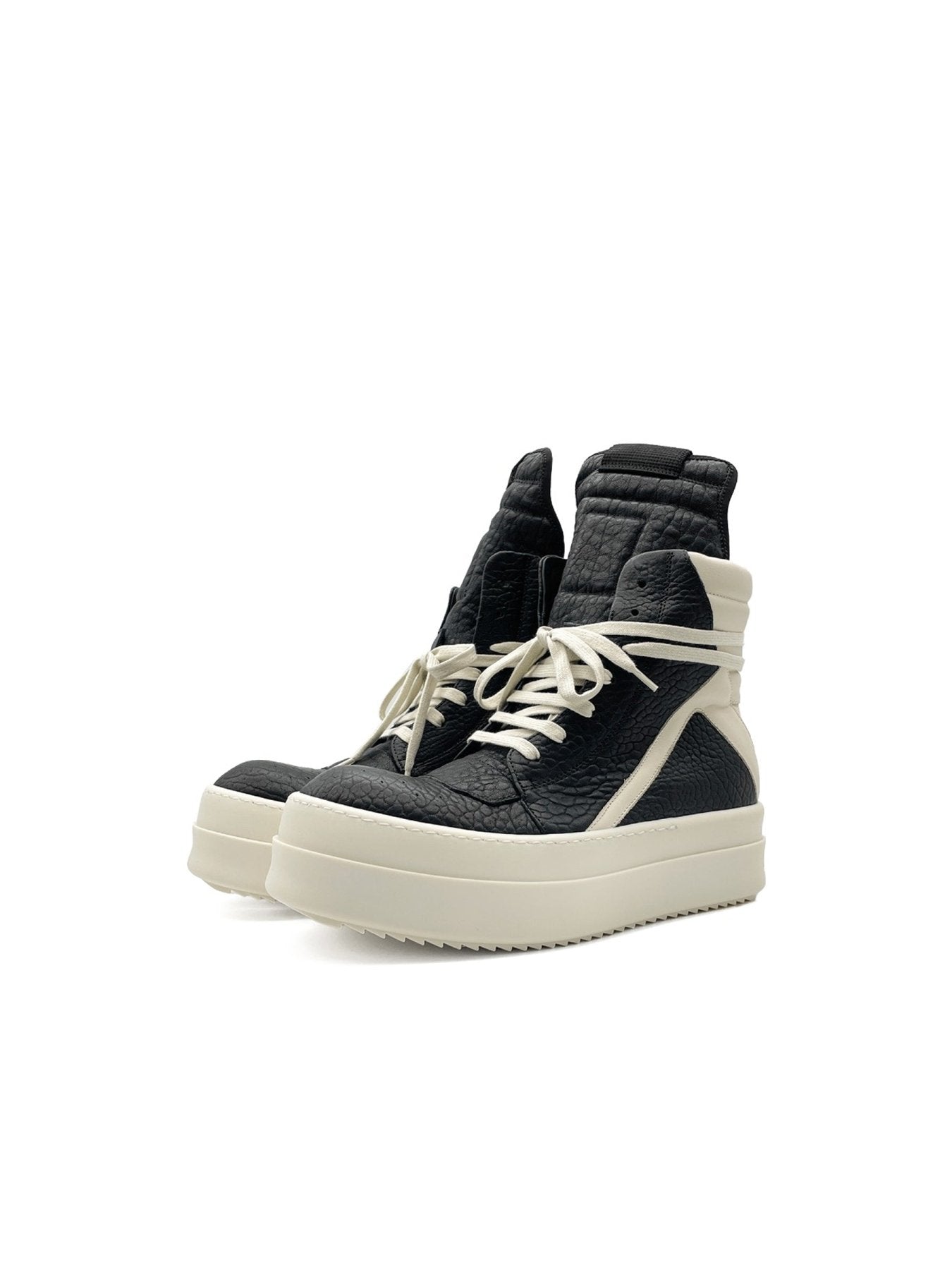 Rick Owens Black Leather Shoes Mega Bumper Geobasket