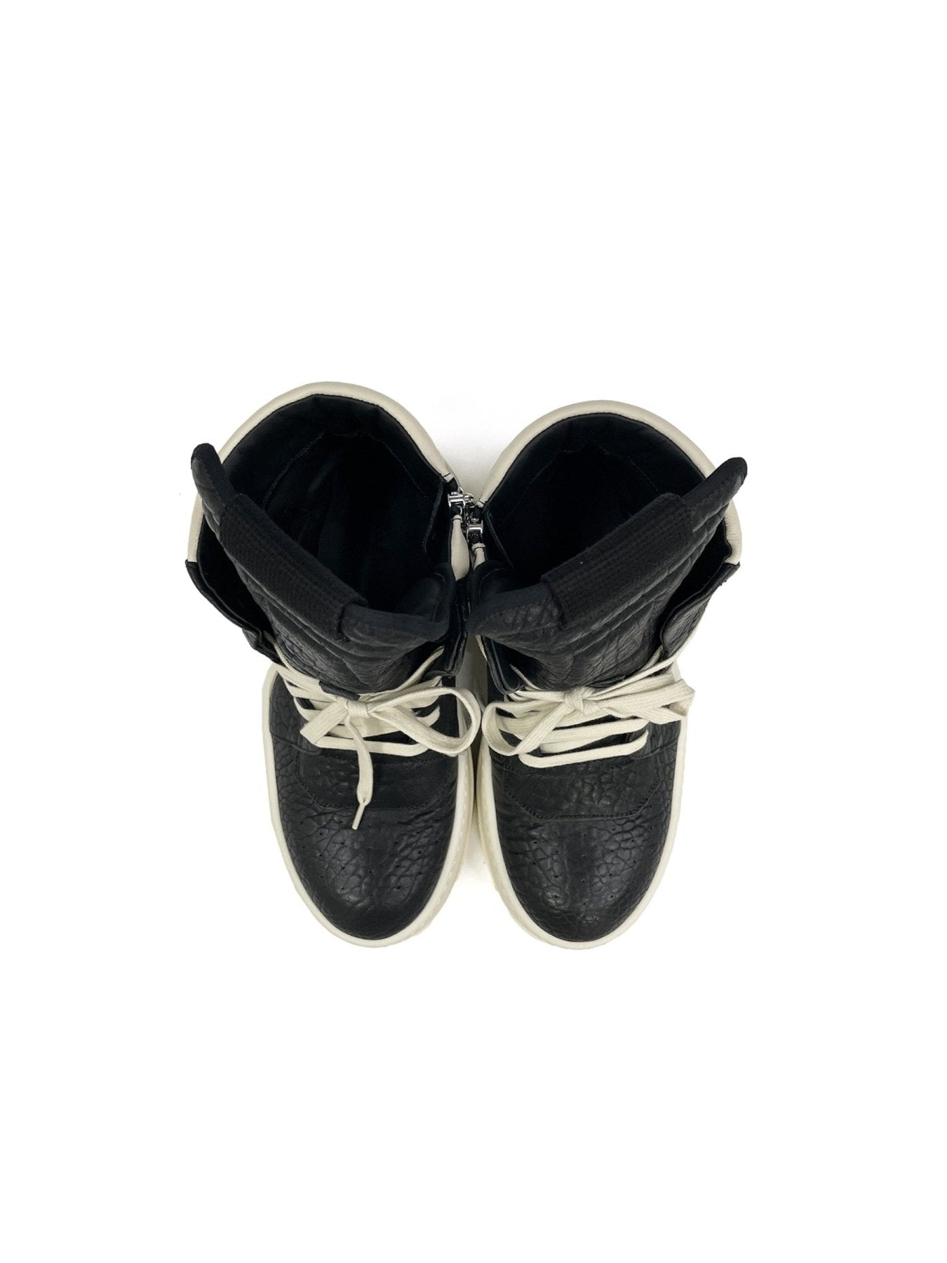 Rick Owens Black Leather Shoes Mega Bumper Geobasket