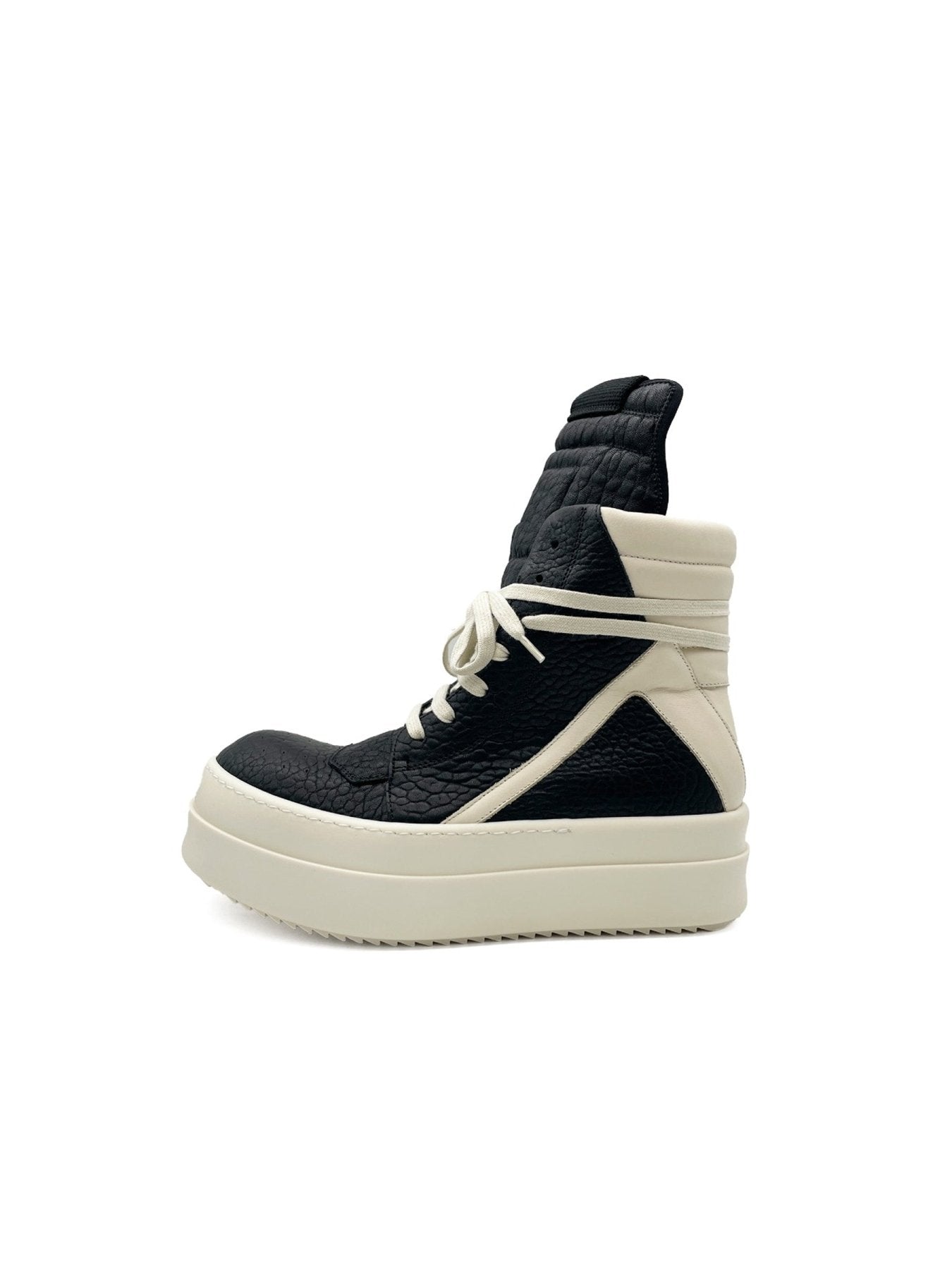 Rick Owens Black Leather Shoes Mega Bumper Geobasket