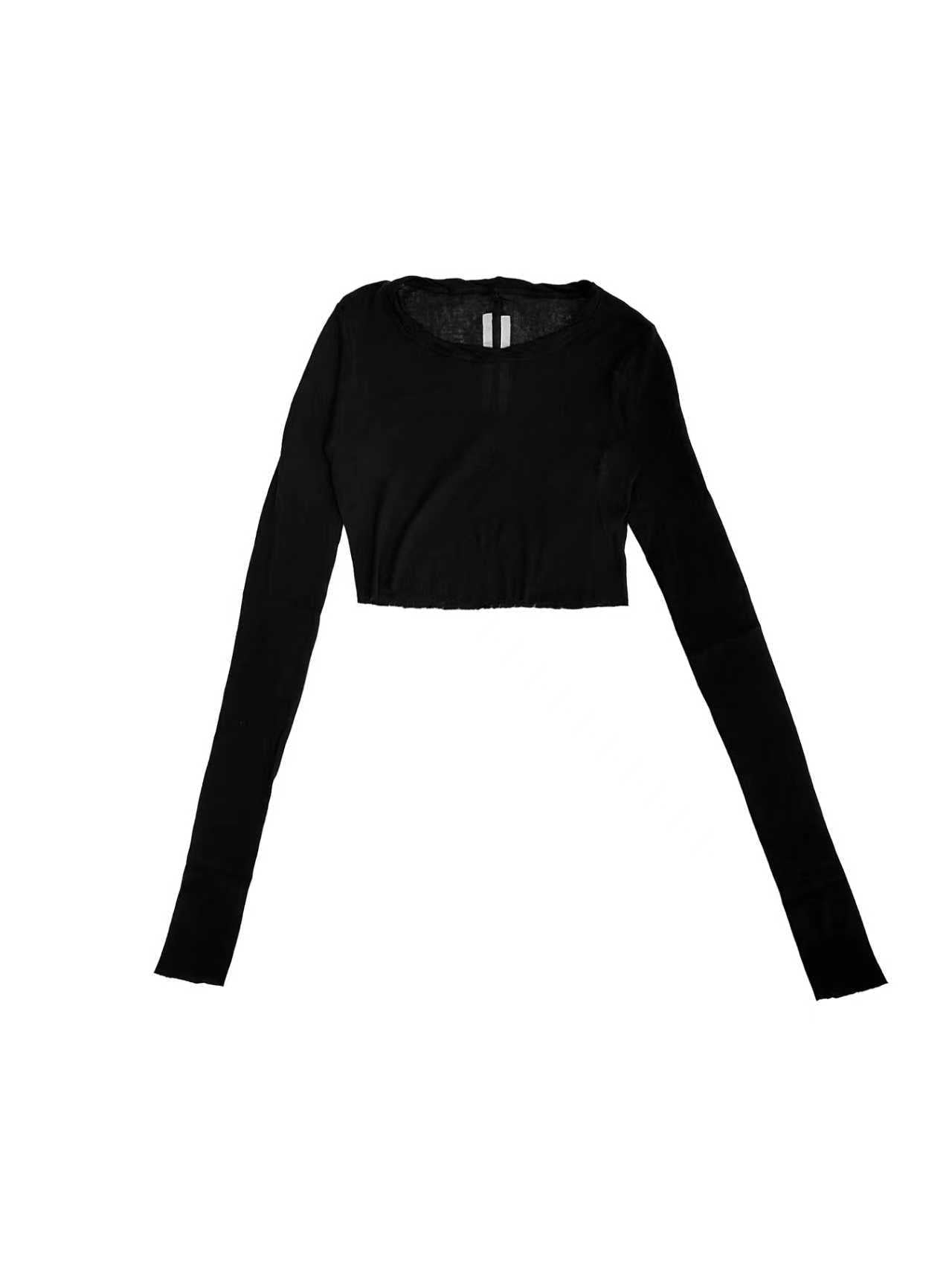 RICK OWENS Black Ls Crop T Shirt