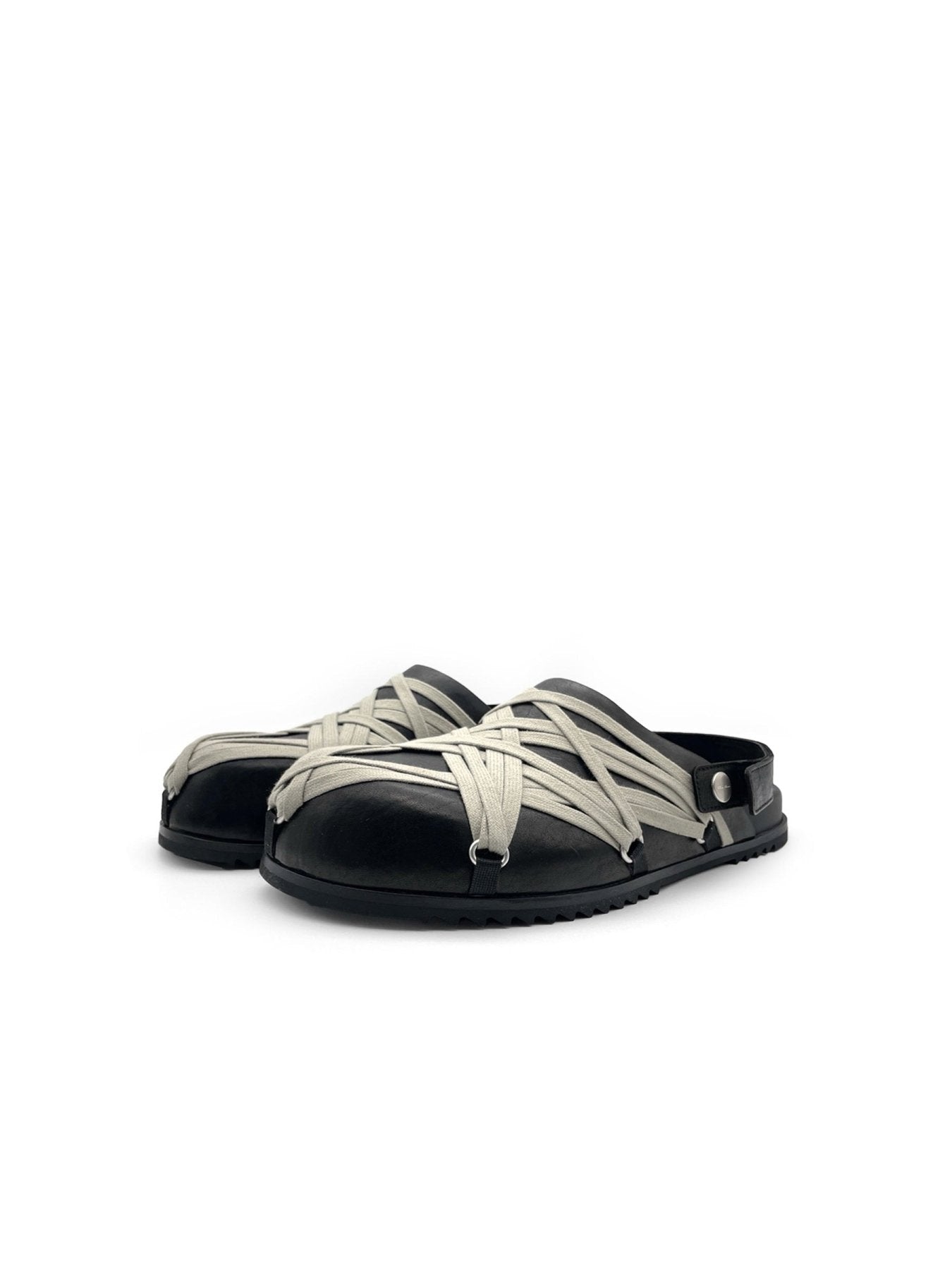 RICK OWENS Black Megalace Mule Granola