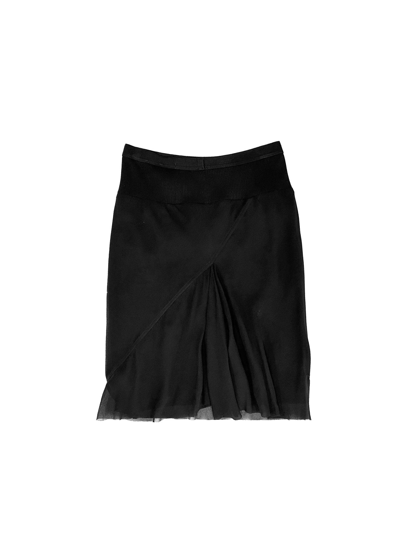 RICK OWENS Black Short Bias Skirt