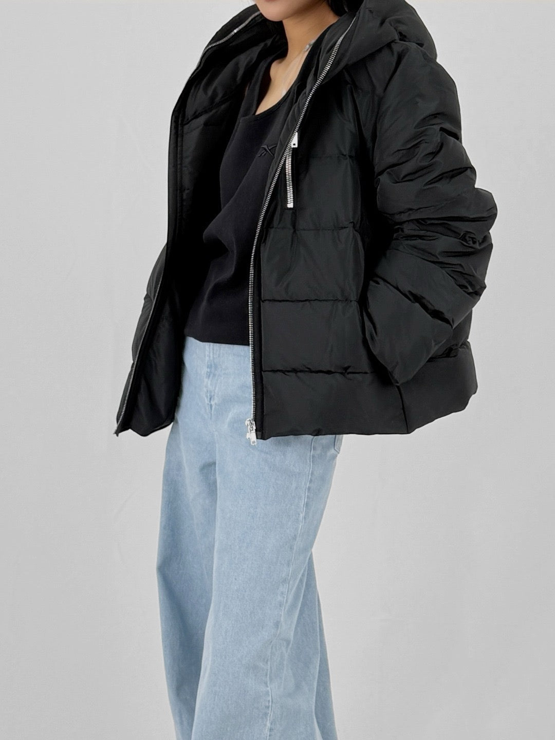 Rick Owens Black Woven Down Jacket
