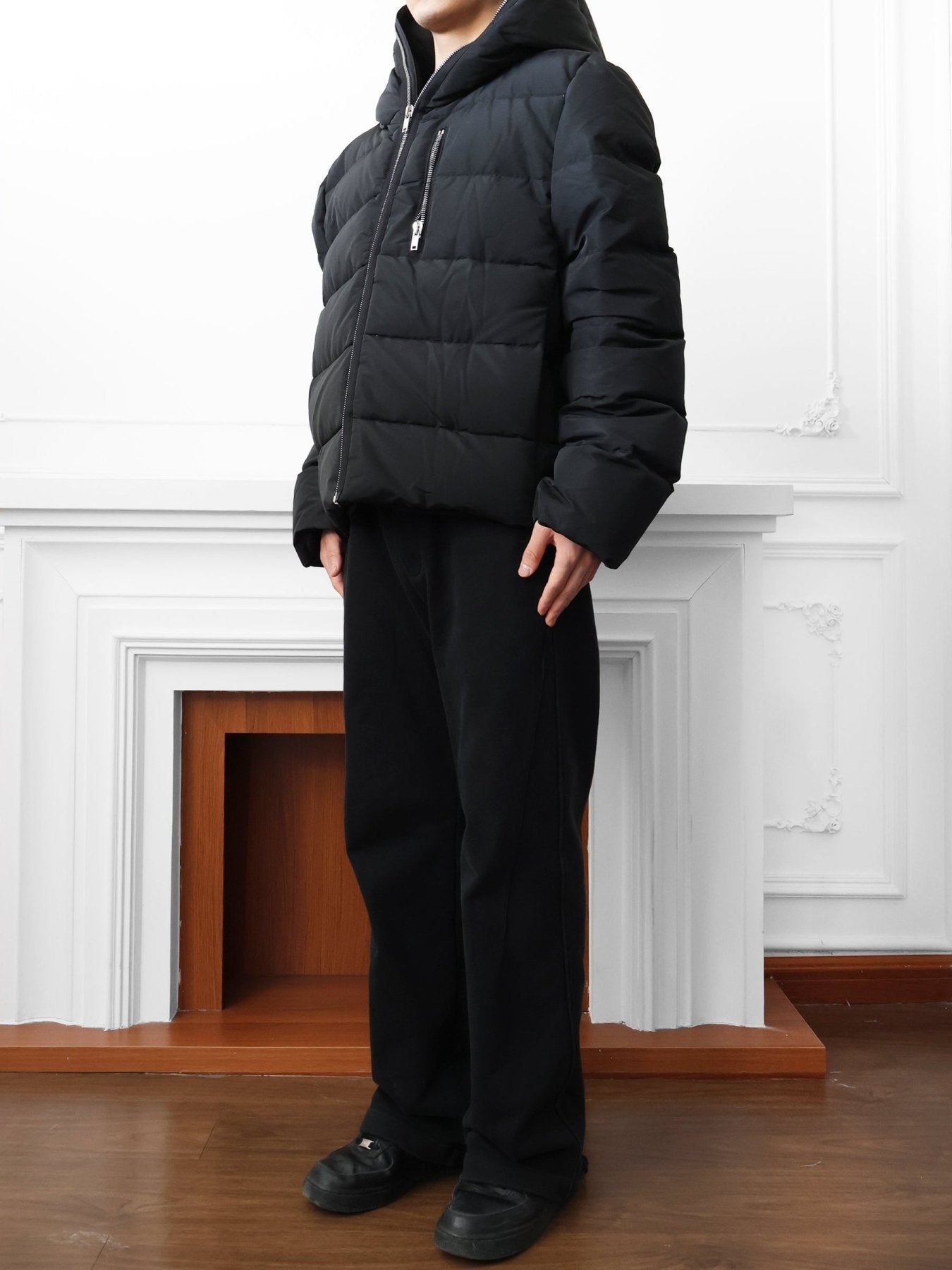 Rick Owens Black Woven Down Jacket