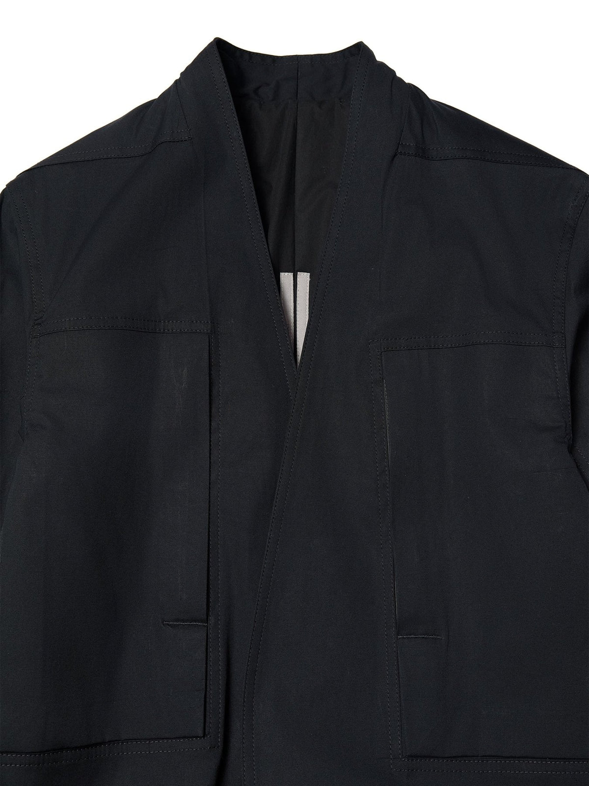 Rick Owens Black Woven Padded Coat - Lab Coat