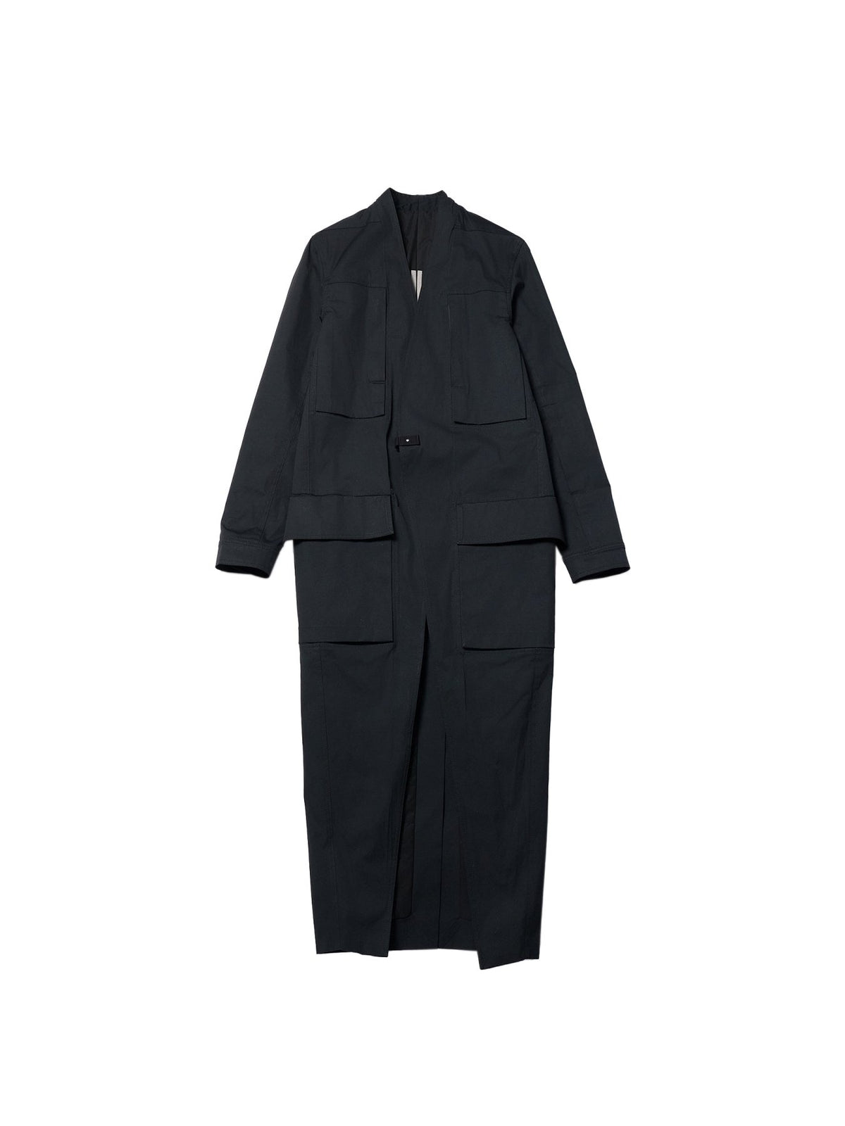 Rick Owens Black Woven Padded Coat - Lab Coat