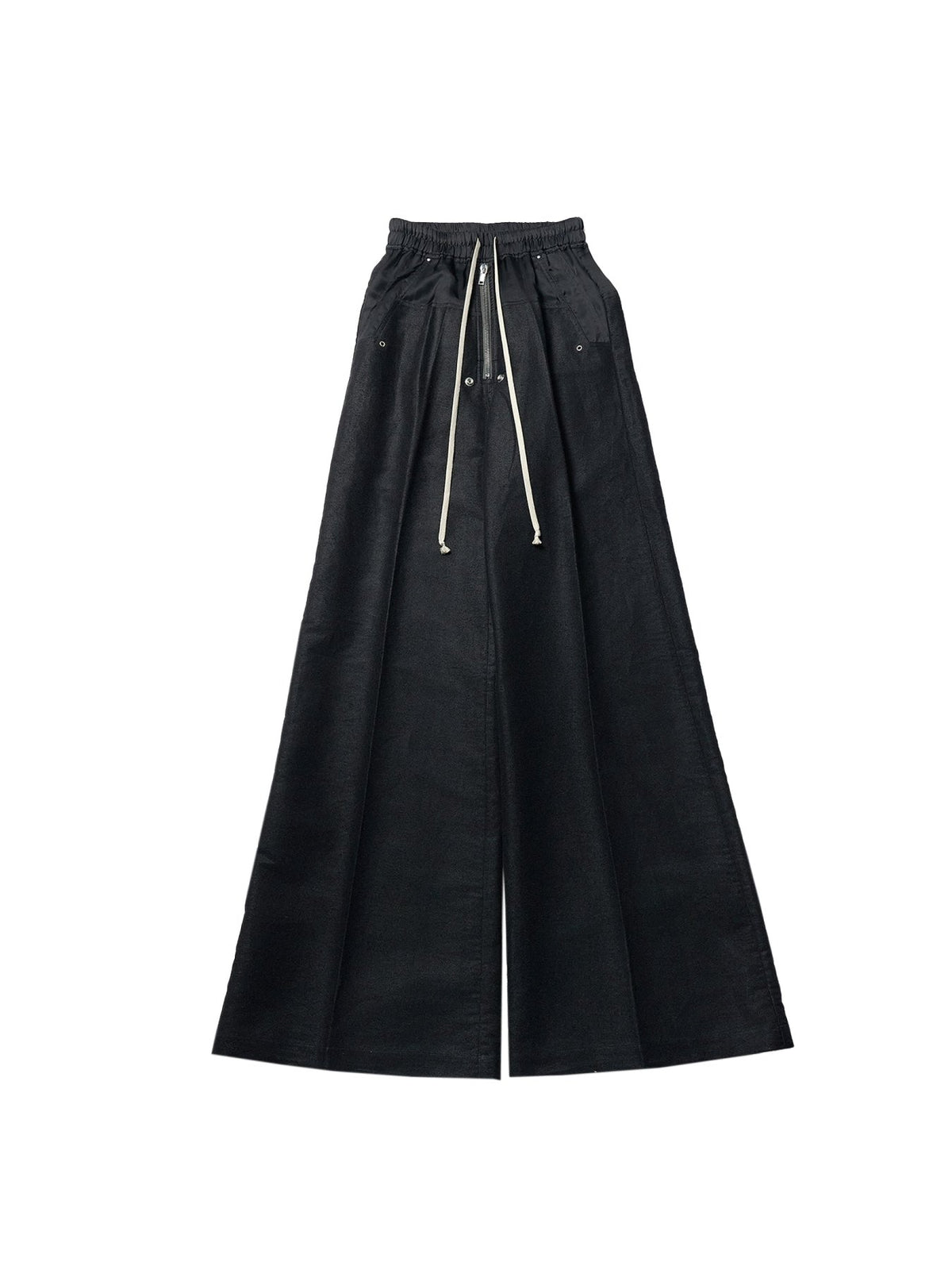 Rick Owens Black Woven Pants - Wide Bela Pants Mork