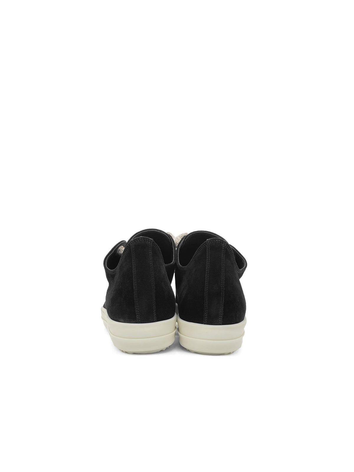 Rick Owens Black/Milk/Milk Leather Shoes - Jumbolace Low Sneaks