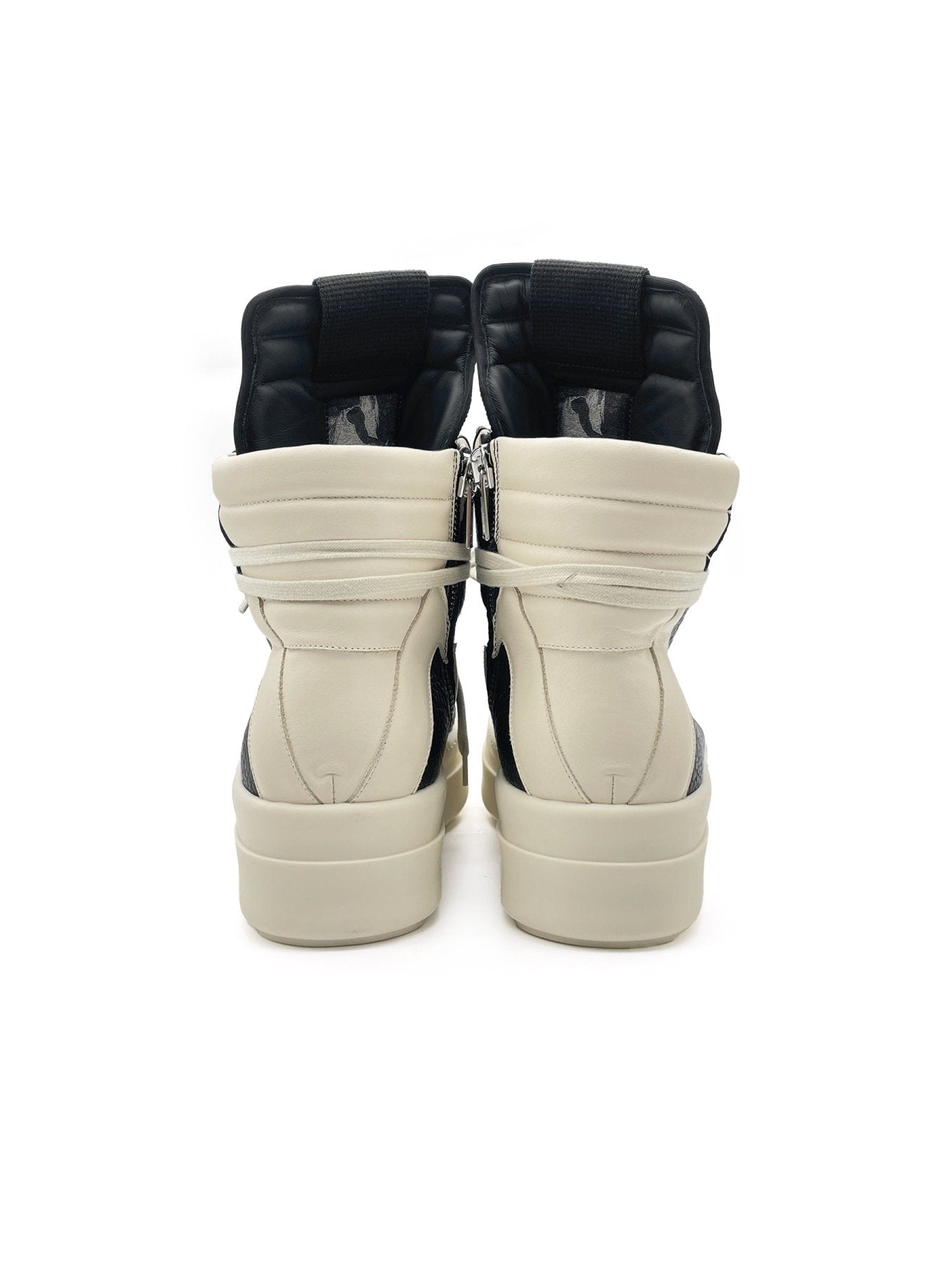 Rick Owens Black/Milk/Milk Leather Shoes - Mega Bumper Geobasket